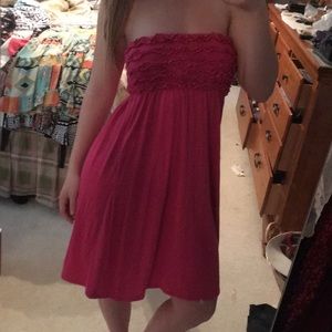 Magenta tube top dress